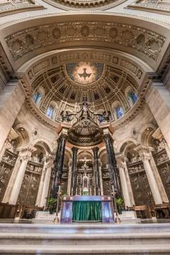 Interior of cathedral of saint paul Stock Photos