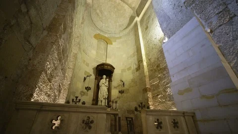Interior of the Cathedral of Syracuse, Syracuse, Sicily, Italy, Europe. Stock Footage 111993071
