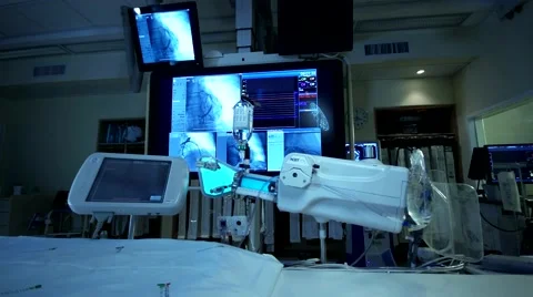Interior of Catheterization room Stock Footage 44240234