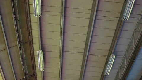 Interior of the ceiling modern architectural in Chiangmai international airport. Stock Footage 117958881
