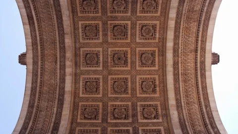 Interior ceiling view of Arc de Triumph Paris 4k Stock Footage 96344260