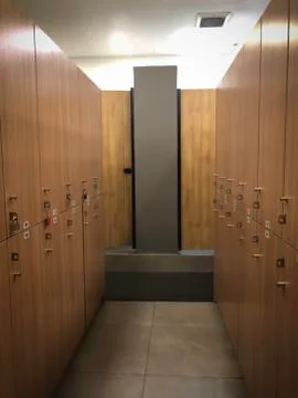 The interior of a changing/locker room Stock Photos
