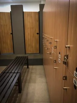 The interior of a changing/locker room Stock Photos