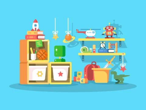 Interior of child room Stock Illustration