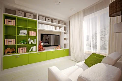 Interior children's bedroom Stock Illustration