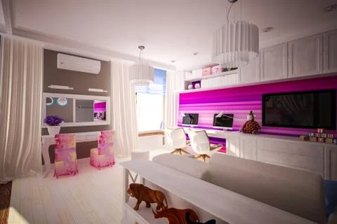 Interior children's bedroom Stock Illustration