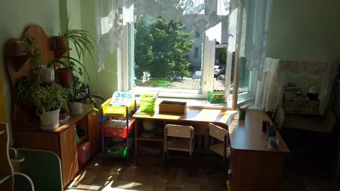 Interior of children's room in kindergarten Stock Footage 79194271