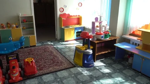 Interior of children's room in kindergarten Stock Footage 79194825