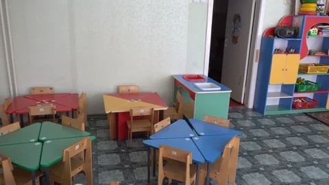 Interior of children's room in kindergarten Stock Footage 79195748
