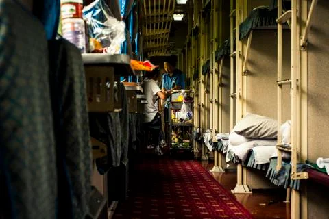 Interior of a Chinese train Stock Photos