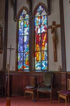 Interior of  Church of the Immaculate Conception of the Virgin Mary in Star.. 스톡 사진