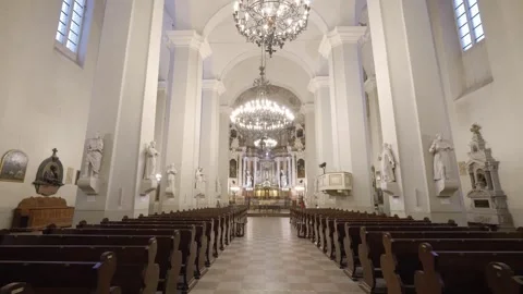 Interior of The Church of St. Johns in Vilnius, Lithuania Stock Footage 329180896