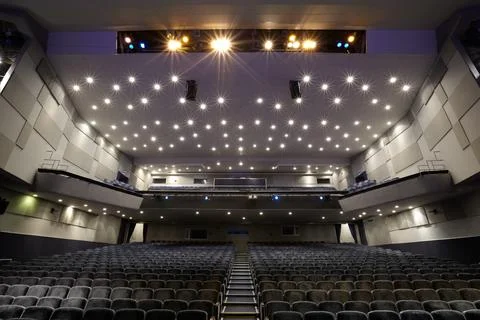 Interior of cinema auditorium. Stock Photos