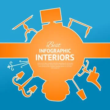 Interior circle infographics. Stock Illustration