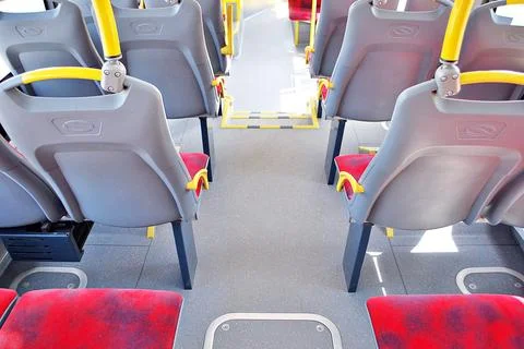 Interior of a city bus Stock Photos
