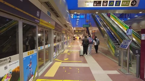 The interior of the city metro station, train platform Stock Footage 313375162