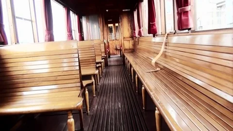  Interior of a classic train in Holland Video stock 84691474