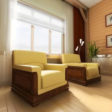 Interior in classical style Stock Illustration