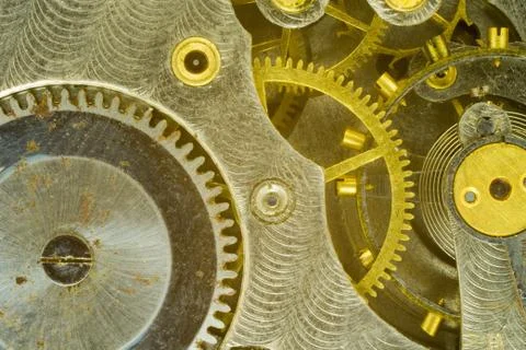 The interior of the clock mechanism Foto stock