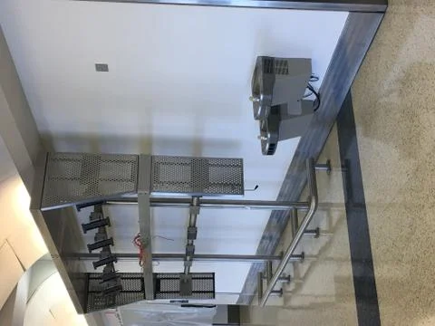 Interior of closed United gates at IAH Stock Photos