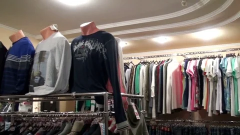 Interior of a clothing store Stock Footage 75802558