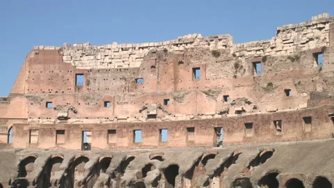 The interior of the Colosseum in Rome Stock Footage 155291888