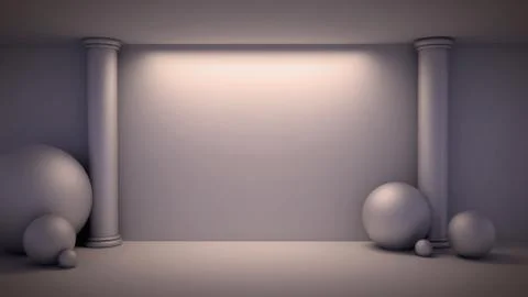 Interior with columns and balls Stock Illustration