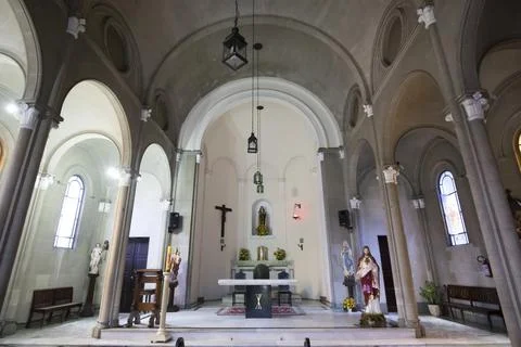 Interior of Comunidade Catolica de Santa Teresa Igreja Matriz church, Santa Tere Stock Photos