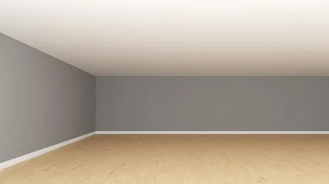 Interior Concept with a Light Grey Walls, White Ceiling, Wooden Parquet Floor Stock Illustration