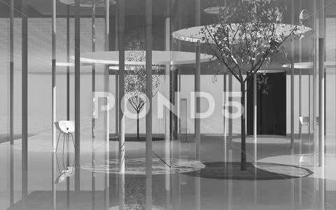 Interior of conceptual architecture Stock Illustration
