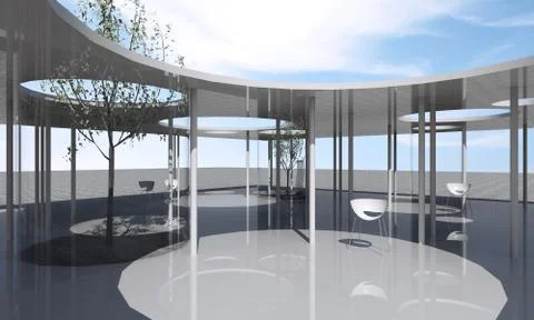 Interior of conceptual architecture Stock Illustration