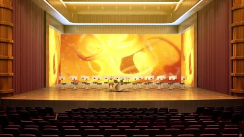 Interior of concert hall 3d render image Stock Illustration