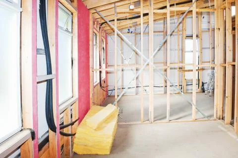 Interior of  construction  home Stock Photos