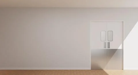 Interior Copy Space Background With Kitchen Door 3D Render Illustration Illustrazione stock