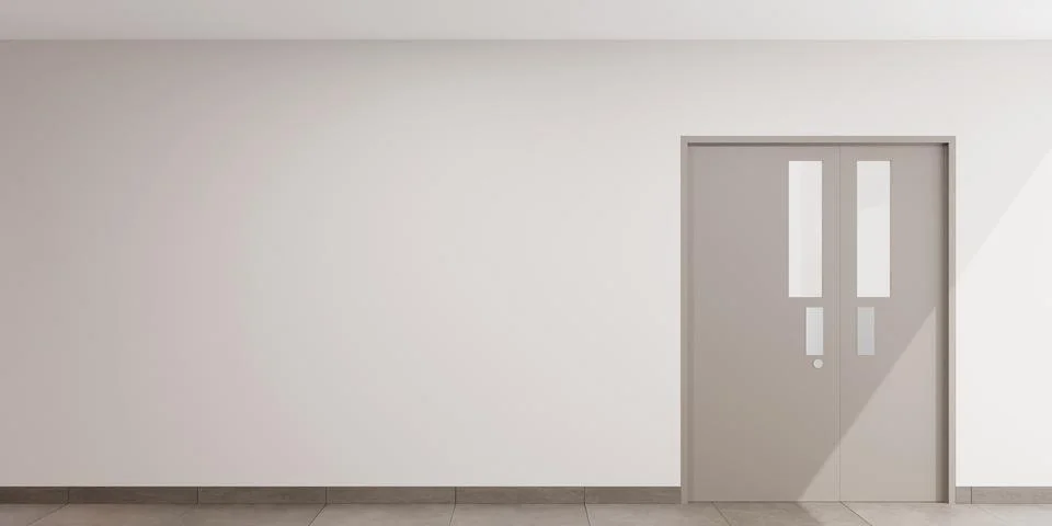 Interior Copy Space Background With Mother And Son Door 3D Render Illustratio Stock Illustration