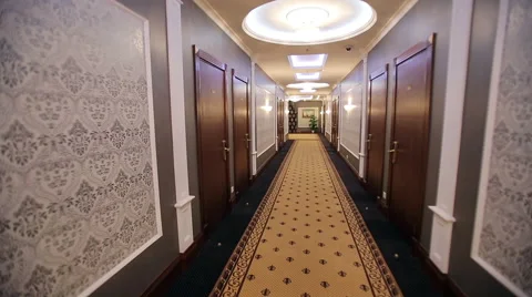 Interior Corridor Hotel Stock Footage 47323596