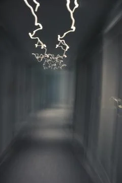 Interior corridor of a nightmare building 스톡 사진