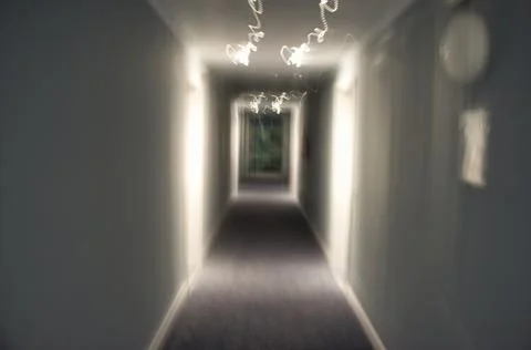 Interior corridor of a nightmare building 스톡 사진