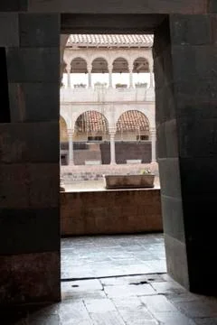 Interior Courtyard In Cusco Stock Photos