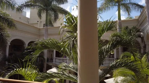 Interior courtyard of the Merida Mansion Hotel in Merida, Mexico. Stock Footage 104322030