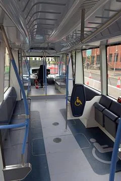 Interior of the Coventry VLR Very Light Rail test tram Stock Photos