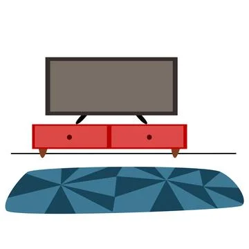 The interior of a cozy living room. Vector flat illustration Stock Illustration