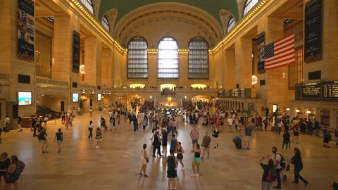 Interior - Crowds inside Grand Central Station Stock Footage 108650343