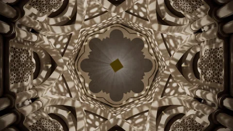 Interior of cupola ceiling inside a Dome. Bottom view animation. Stock Footage 164865627