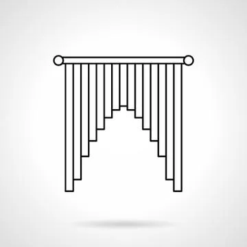 Interior curtains flat line vector icon Stock Illustration