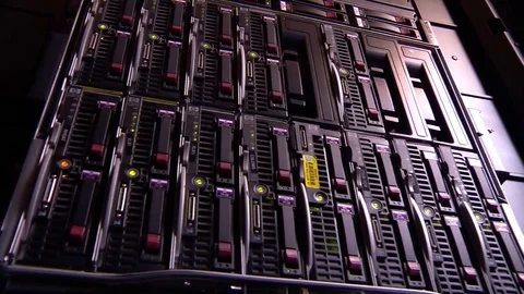 The interior of a data processing center. 스톡 동영상 123375144