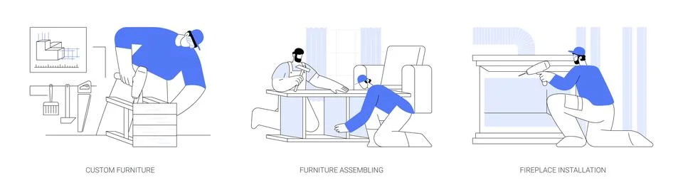 Interior decoration abstract concept vector illustrations. Stock Illustration