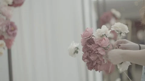 Interior decoration with flowers Stock Footage 110910481