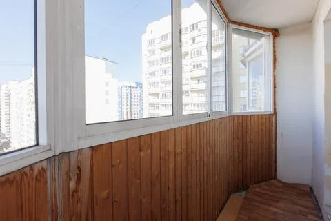 Interior decoration of the interior of the balcony of a residential apartment Stock Photos