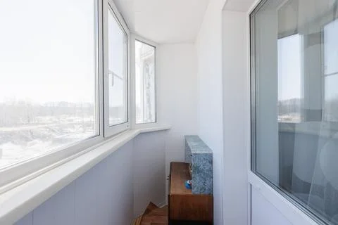 Interior decoration of the interior of the balcony of a residential apartment Stock Photos